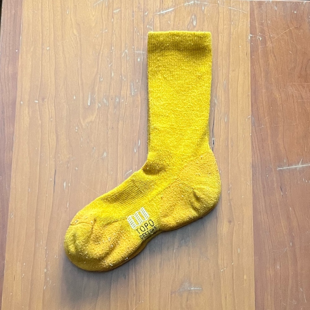 FREE Topo Designs Town Sock Wool in Mustard S/M